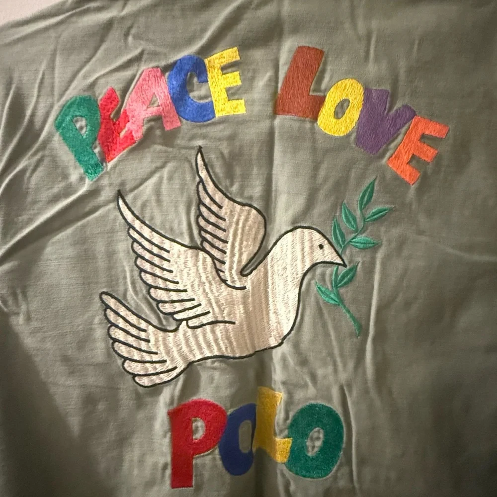 Polo Ralph Lauren Peace, Love, Polo Military Button Down Shirt Jacket - Picture 7 of 8